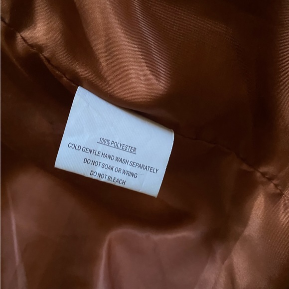 Princess Polly || Oversized Rust Teddy Sherpa Fleece Jacket Size S/M - Picture 6 of 13